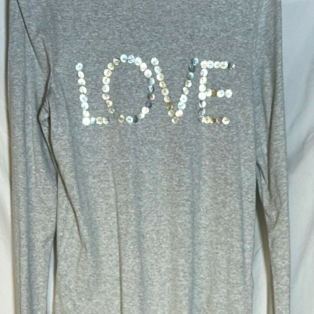 Womens Norma Kamali "Love" Shirt Size XXL Grey